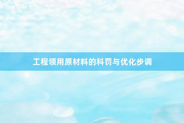 工程领用原材料的科罚与优化步调
